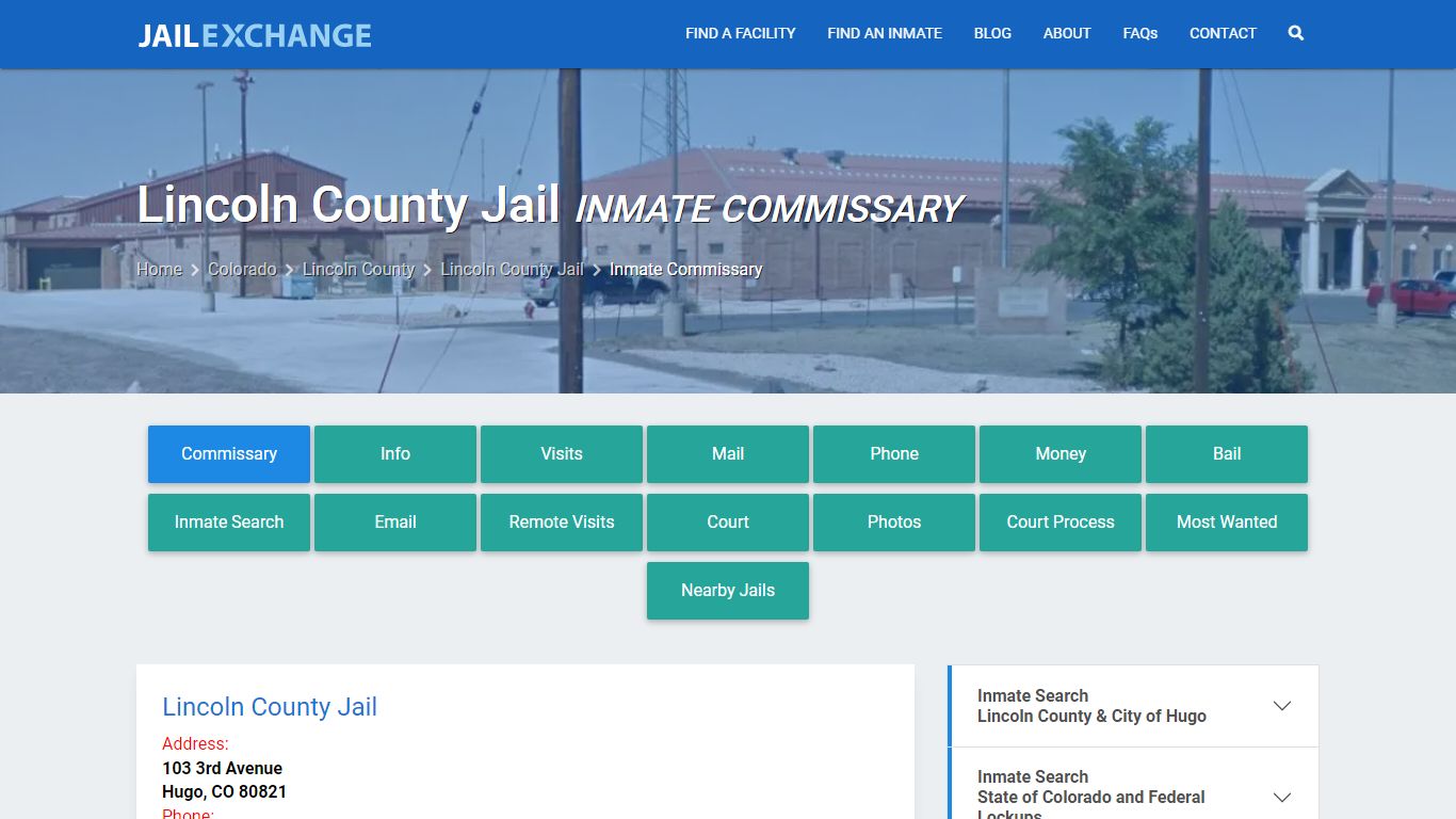 Inmate Commissary, Care Packs - Lincoln County Jail, CO